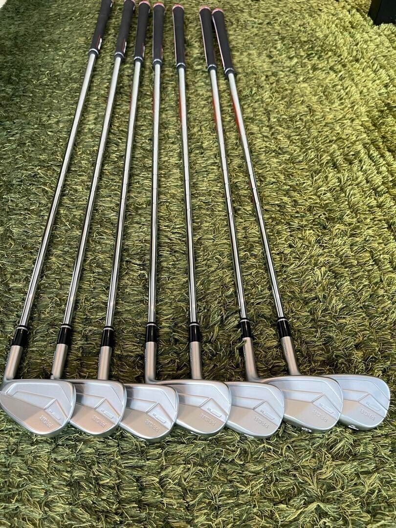 PRGR 00 WHITE 7pcs 4-Pw Iron Set N.S.Pro Modus3 Tour115 Flex Stiff Steel Shaft