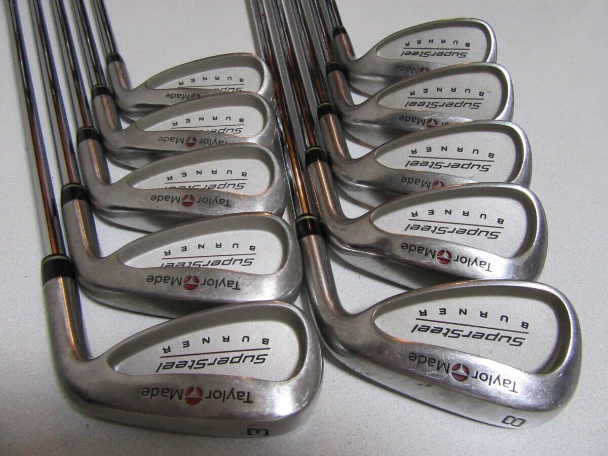 TaylorMade BURNER SuperSteel 10pcs 3-PW+AW+SW Iron Set Light Weight Steel Flex R