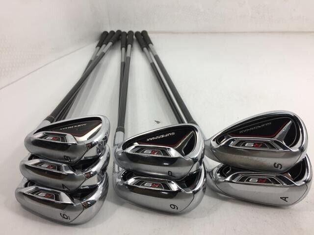 TaylorMade R9 SuperMax 7pcs 6-9+PW+AW+SW Iron Set Motore Supermax 55 Flex Stiif