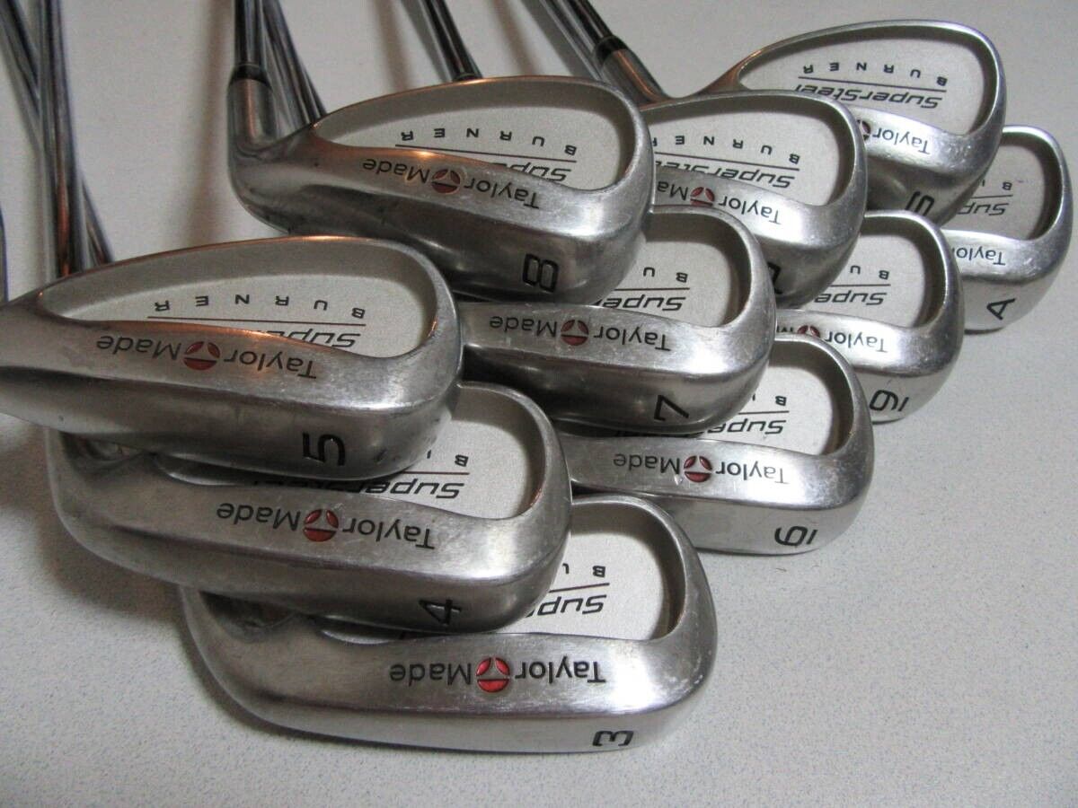 TaylorMade BURNER SuperSteel 10pcs 3-PW+AW+SW Iron Set Light Weight Steel Flex R