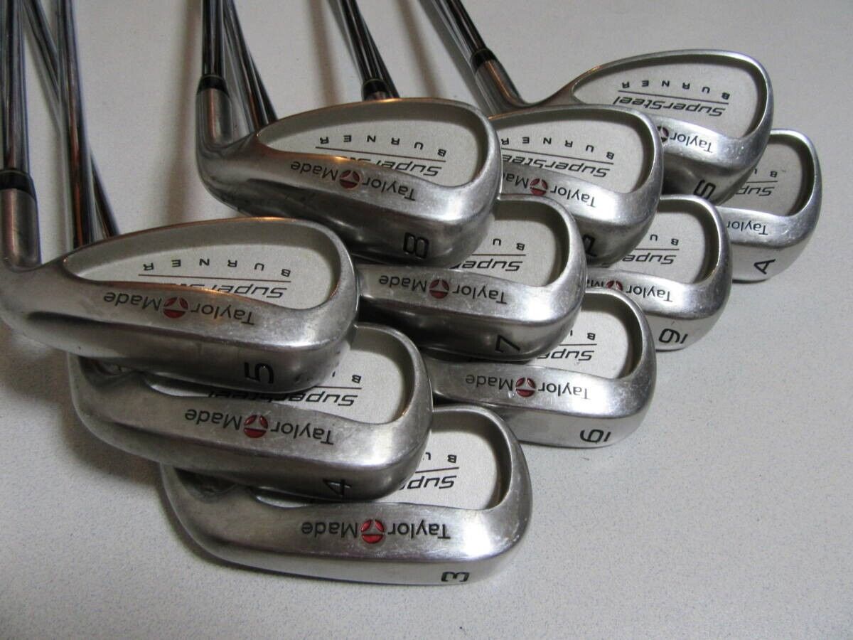 TaylorMade BURNER SuperSteel 10pcs 3-PW+AW+SW Iron Set Light Weight Steel Flex R