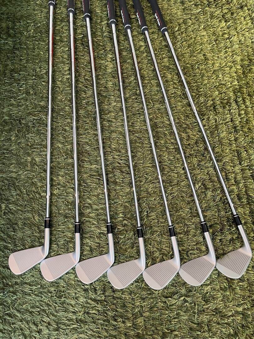 PRGR 00 WHITE 7pcs 4-Pw Iron Set N.S.Pro Modus3 Tour115 Flex Stiff Steel Shaft