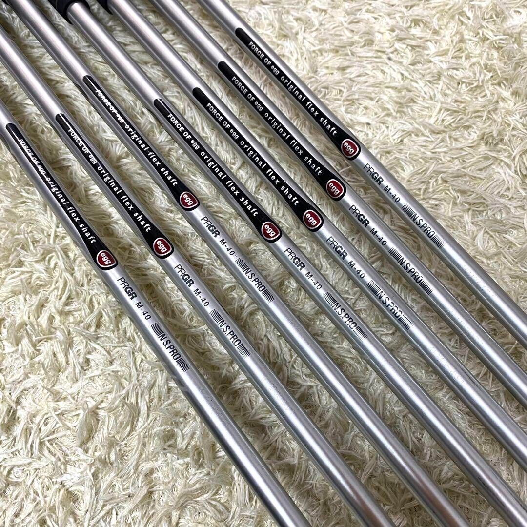 Lefty Egg 2014 7pc 7-Pw-Aw-AS-Sw Iron Set Genuine Carbon M-40 Flex Stiff Regular